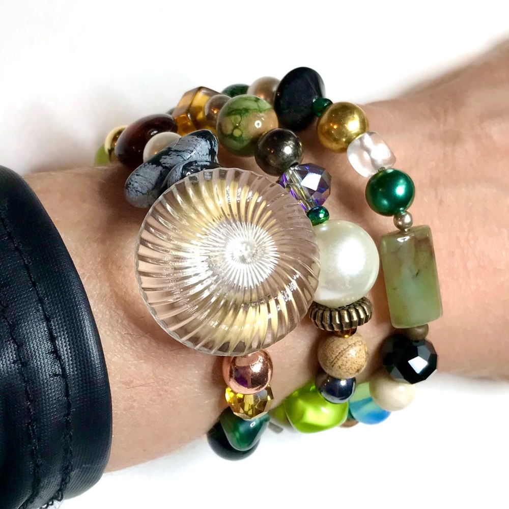Handmade  Bracelet with Vintage and Modern Elements (NB61-4H) New Without Tags